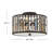 Gemma Mereworth Three-Light Flush Mount Ceiling Light with Rectangular Crystal Prisms-1300780702