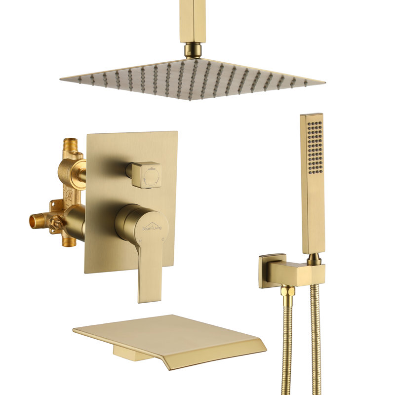 All-In-One Kit with Rough in-Valve, Brushed Gold