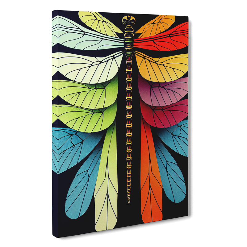 Mindblowing Dragonfly Abstract - Wrapped Canvas, 76cm H x 50cm W x 3cm D