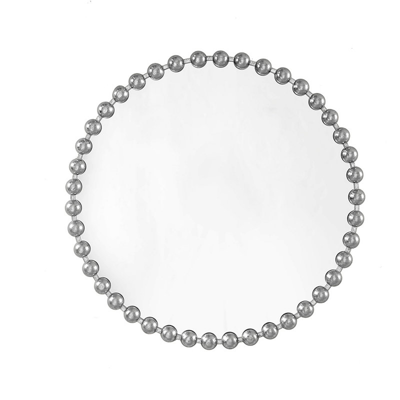 Miroir mural rond 36 po, Argent argent