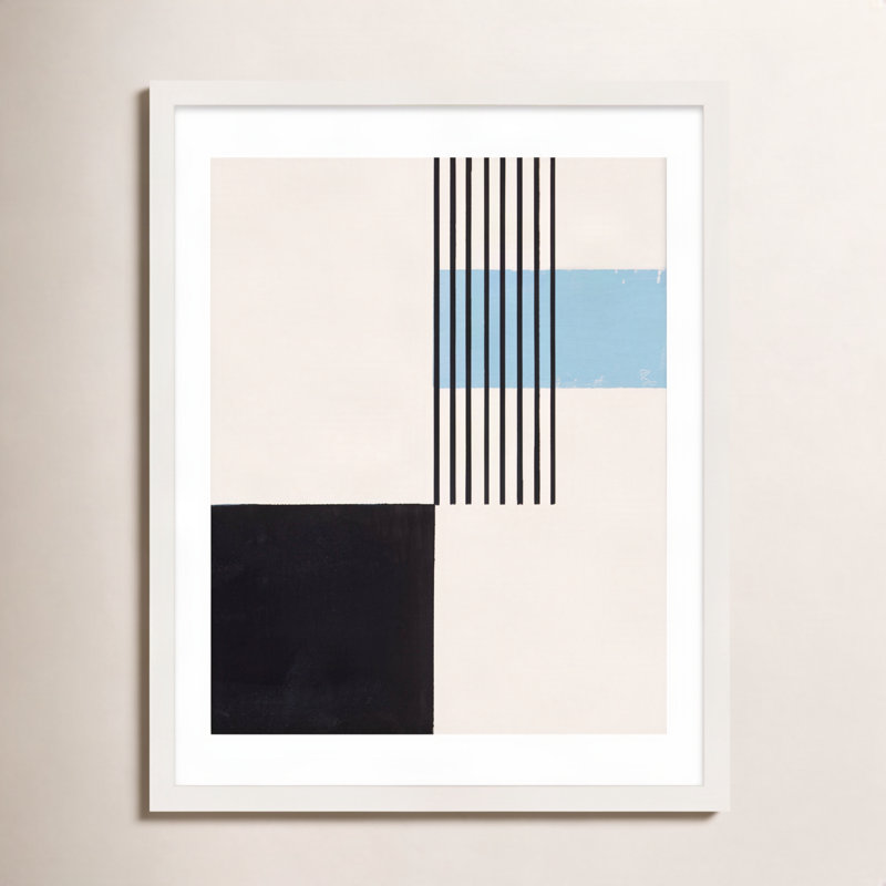 Black and Blue 2 Framed Graphic Art, 20" H x 16" W x 1.25" D, White