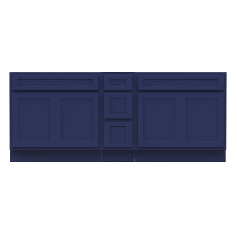 Base de meuble-lavabo double 72 po 72 po, Bleu