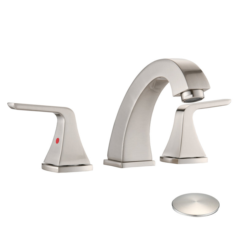 Bathroom Faucet With 8-inch Widespread Installation And Metal Lever Handles, Brushed Nickel