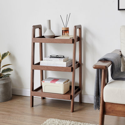 Walnut Color Oak Storage Bench, 3-Tier Beech Wood Shoe Rack For Entryway, Premium Storage Organizer For Bathroom, Living Room, Bedroom, Hallway, Patio, Kitchen