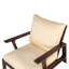 Méridienne d'extérieur en bois 27,6 pouces, structure brun foncé avec coussin beige, siège de loisirs pour patio, jardin et balcon