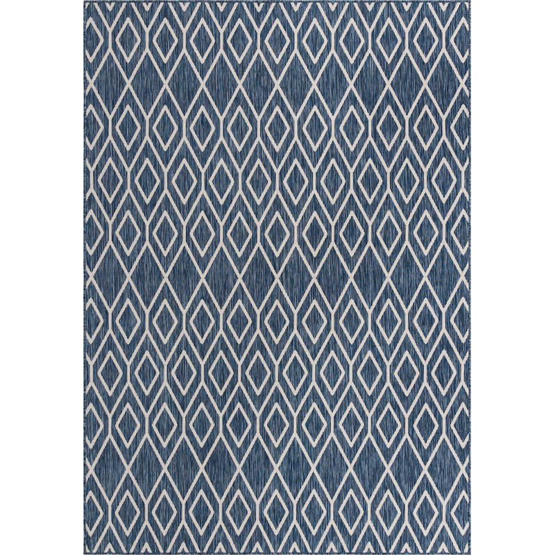 Outdoor Destiny Area Rug Aqua-Khaki Color, Rectangle 7' x 10'