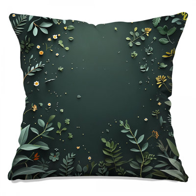 Coussin décoratif feuillage, coussins double face floraux