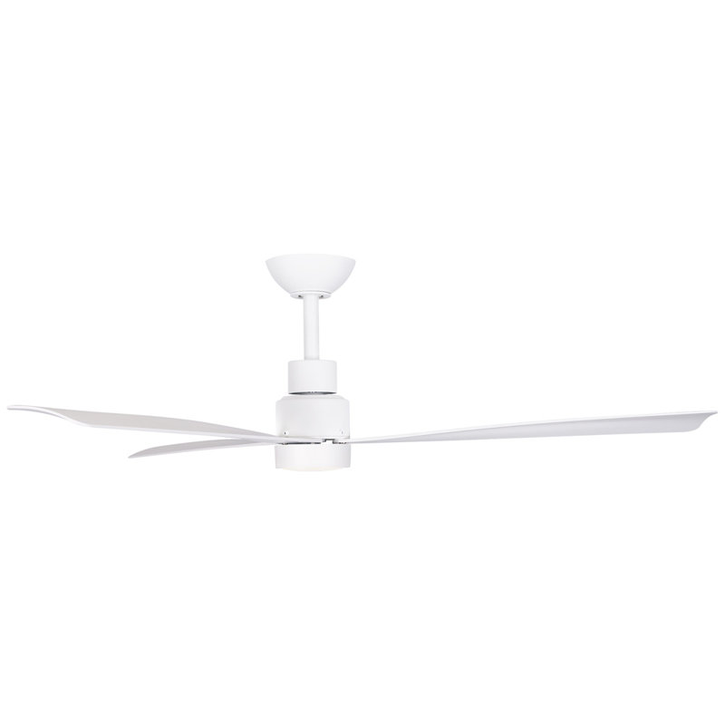 Simple 52" Led Indoor/outdoor Ceiling Fan, White, White