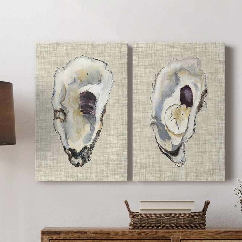 Oyster Shell Study III - Toile tendue avec châssis de qualité supérieure - Prêt à être accroché, H 18 po x l 12 po