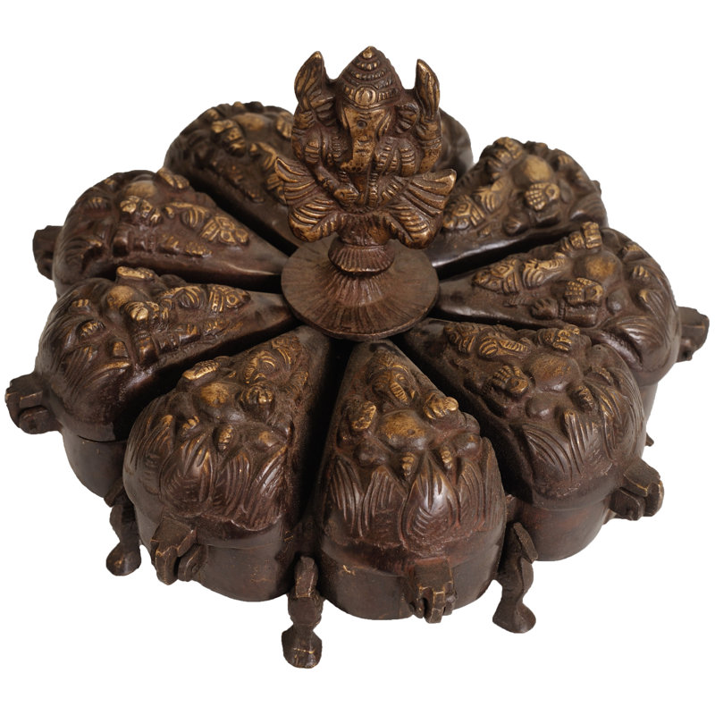 Boîte rituelle avec couvercles Lord Ganesha
