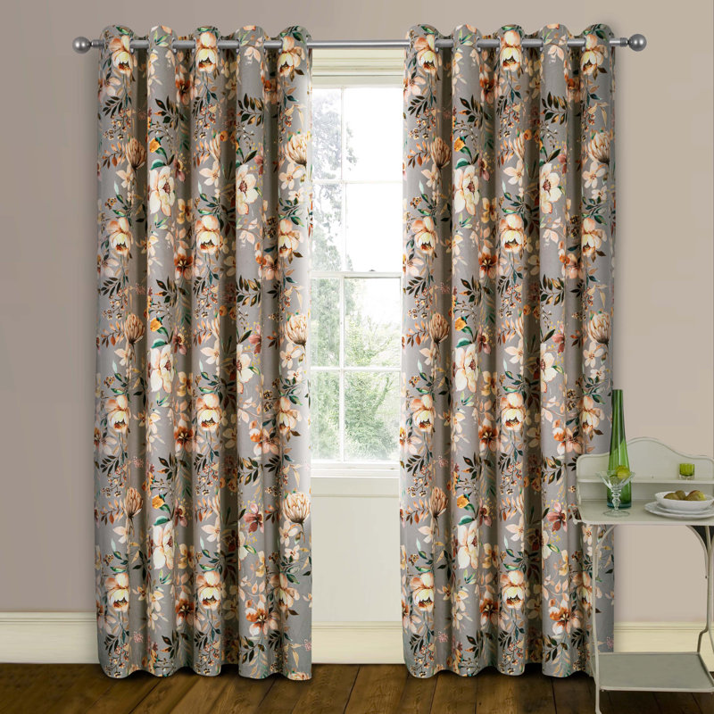 Thurston Velour Room Darkening CURTAINS Pair, 114cm Width x 183cm Drop, Grey