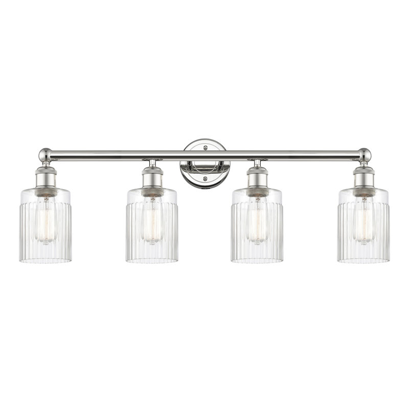 Éclairage pour meuble-lavabo à 4 lumières à intensité variable Kamena, Transparent, Nickel poli