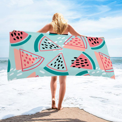 Microfiber Beach Towel Super Colorful Bath Towel Sandproof Beach Blanket Multi-Purpose Towel For Travel Swimming Pool 30x60 Inch