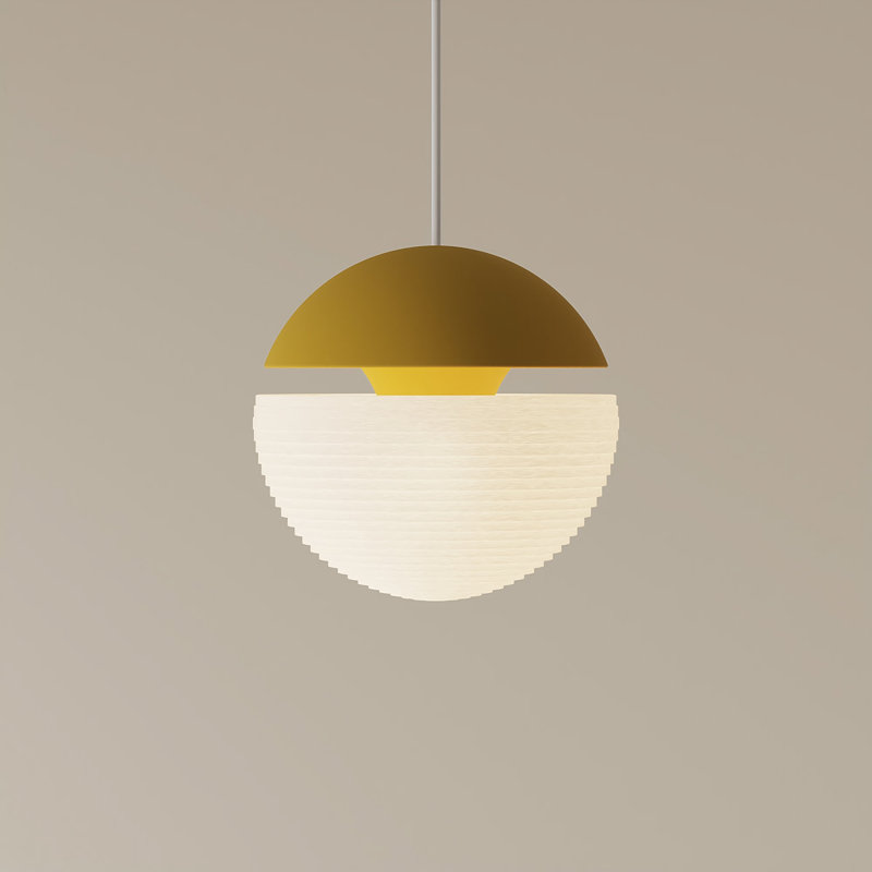 Cora Pendant Light, Mustard/White