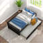 Lit simple gigogne peu encombrant, bois espresso et solution multifonctionnelle pour la maison