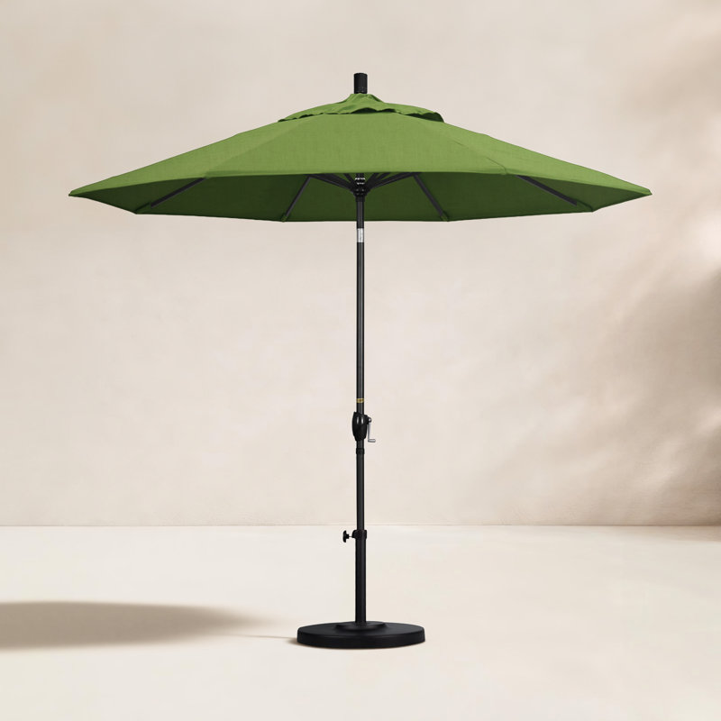 Parasol de marché 9 pi Iuka, Spectre coriandre Sunbrella tissage uni, 225