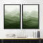 Emerald Green Mountain Range Abstract - Ensemble de 2 reproductions encadrées sur toile-98554172-98554171