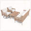 Ensemble de meubles de patio 4 pièces avec chaises pivotantes à 360 ° et plateau de table en bois