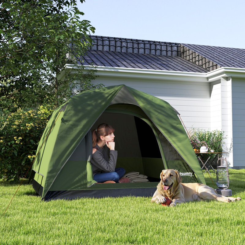 3 Person Tent, Olive Green/Grey