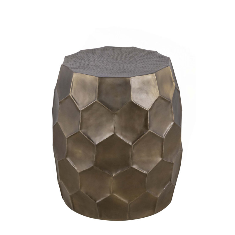 Table de bout, table d'appoint moderne en aluminium moderne avec hauteur de 21 po, Doré