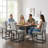 19.9" H Chenille Upholstered Dining Side Chairs with Iron metal frame legs  (Set of 6)-1993467866-2001044609
