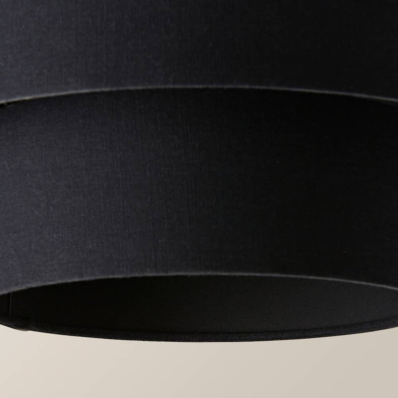Talar 20cm H Linen Blend Drum Lamp Shade ( Slip-On ), Black
