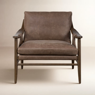 Oak Genuine Leather Armchair