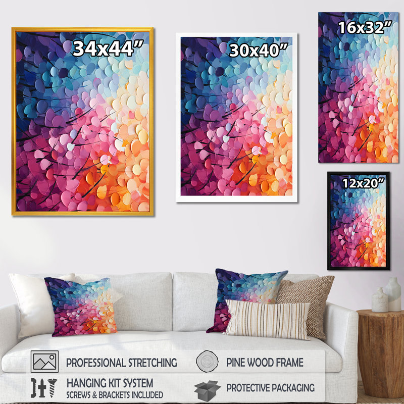 Rainbow Reverie Collages IV - Abstract Collages, art mural, Toile tendue, H 32 po x l 24 po x P 1 po