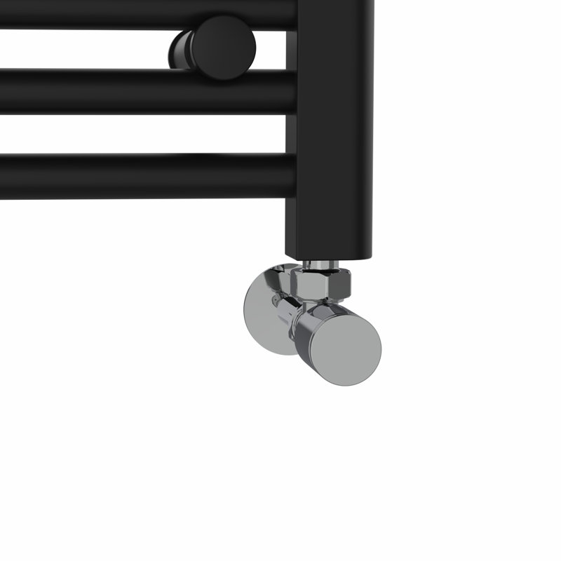 Wiest Straight Heated Towel Rail Radiator Bathroom Ladder Warmer, 120cm H x 30cm W x 3cm D, Black