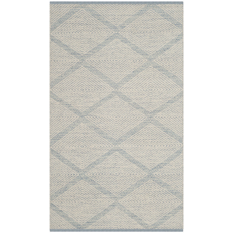 Bester Hand Woven Cotton Geometric Rug, Rectangle 4' x 6'