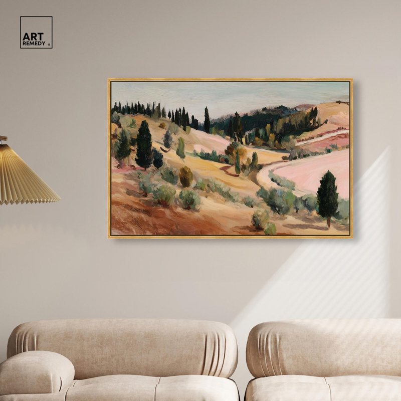 Décoration murale rustique sur toile Ochre Hills III par Art Remedy, cadre doré, 45 x 30, H 31 po x l 46 po, Cadre doré