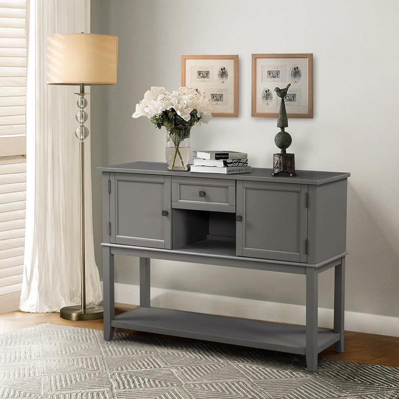 Console avec tiroirs, Gris