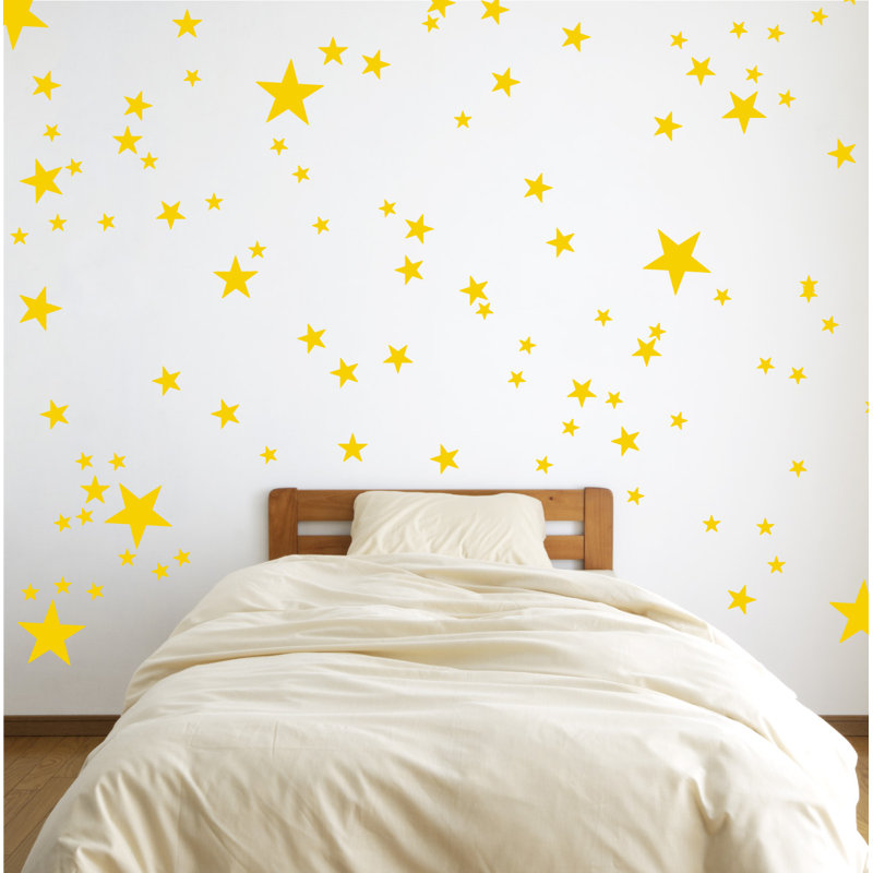 Adhésif décoratif étoiles, H 48 po x l 55 po x P 0,01 po, Jaune clair