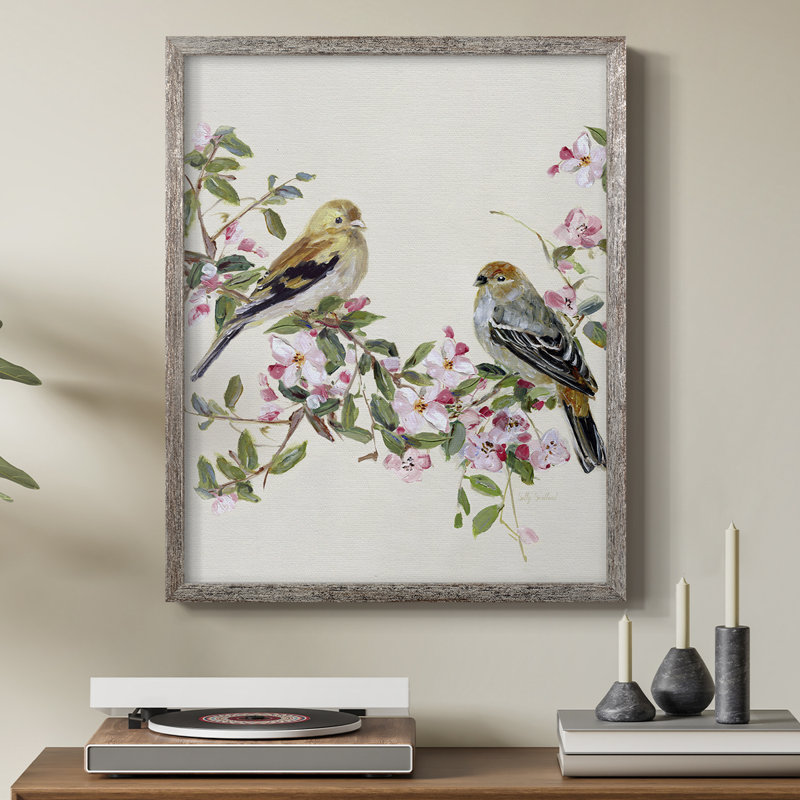 Songbird Duo II, reproduction encadrée - bois massif, H 11 po x l 9 po