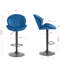 Chaises de bar de pub réglables bleues avec dossier et repose-pieds, de 2 comptoirs à hauteur classique et 2-1150947567