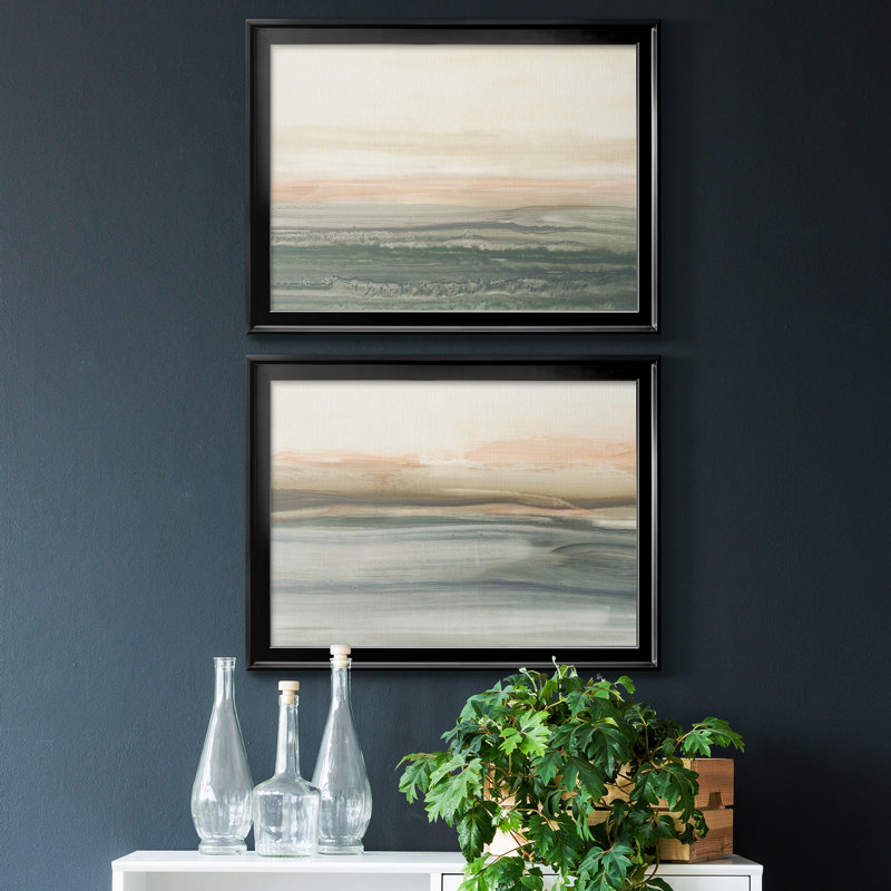 " Atlantic Sunrise I " 2 - Pieces, 30.5" H x 45" W x 1" D, Black
