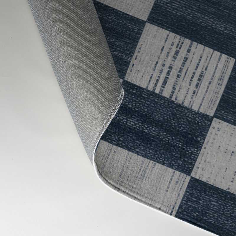 Tapis d'intérieur et d'extérieur à carreaux gris, Rectangulaire 3 pi x 5 pi