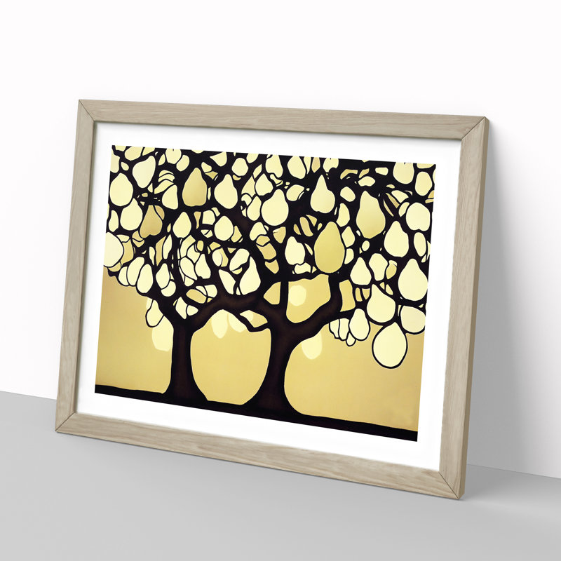 Peaceful Trees - Wall Art, 34cm H x 46cm W x 2cm D, Oak Framed