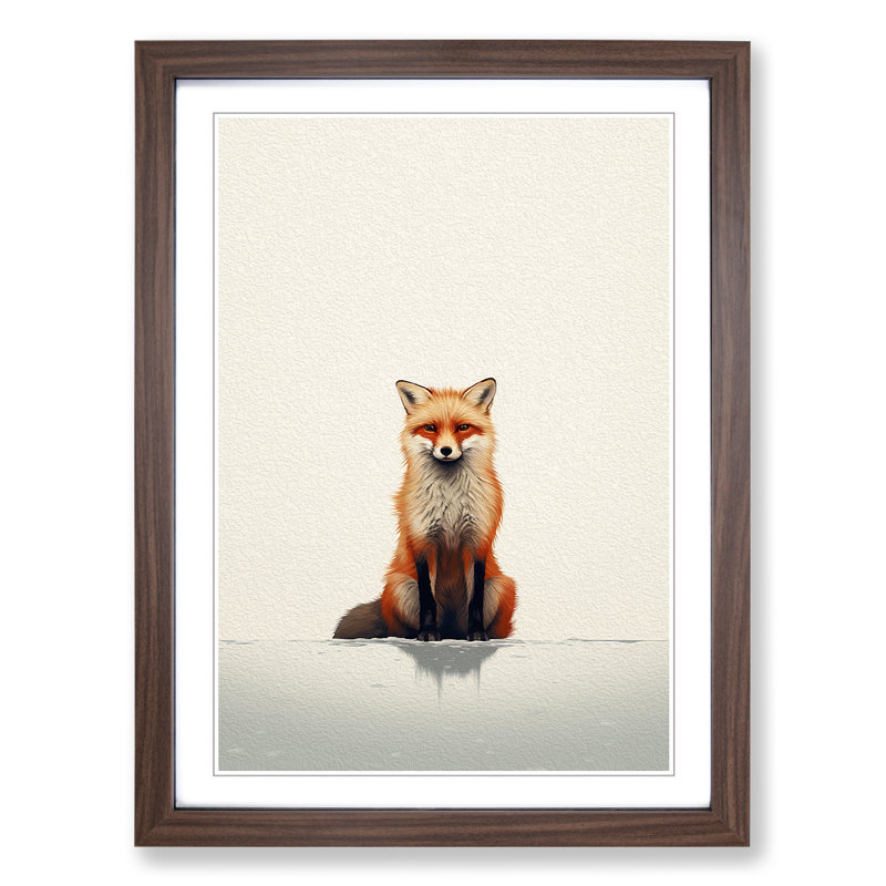 Single Picture Frame Print on Wood, Walnut Framed, 46cm H x 34cm W