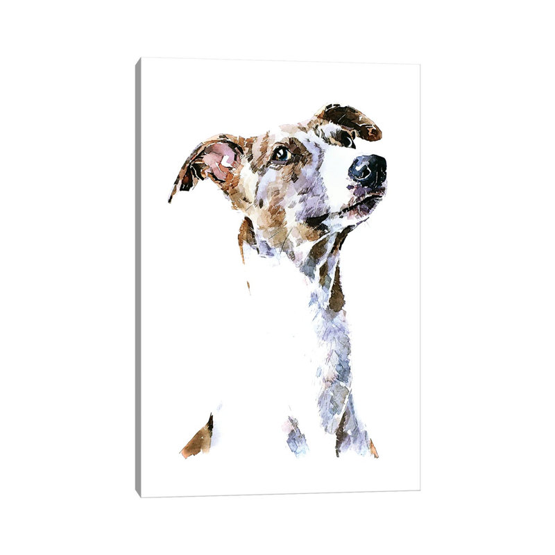 Whippet by EdsWatercolours - Wrapped Canvas Gallery-Wrapped Canvas Giclée, Wrapped Canvas, 12" H x 8" W