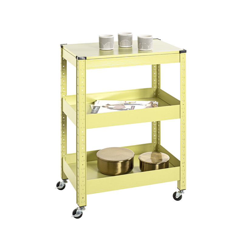 Serving Trolley with 3 shelves, 50 x 75 x 32 cm, Green