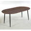 Table extensible, table à manger, table de bureau, table basse, pieds en métal noir, plateau couleur noyer, 100/140 / 180x100x75cm-211103849