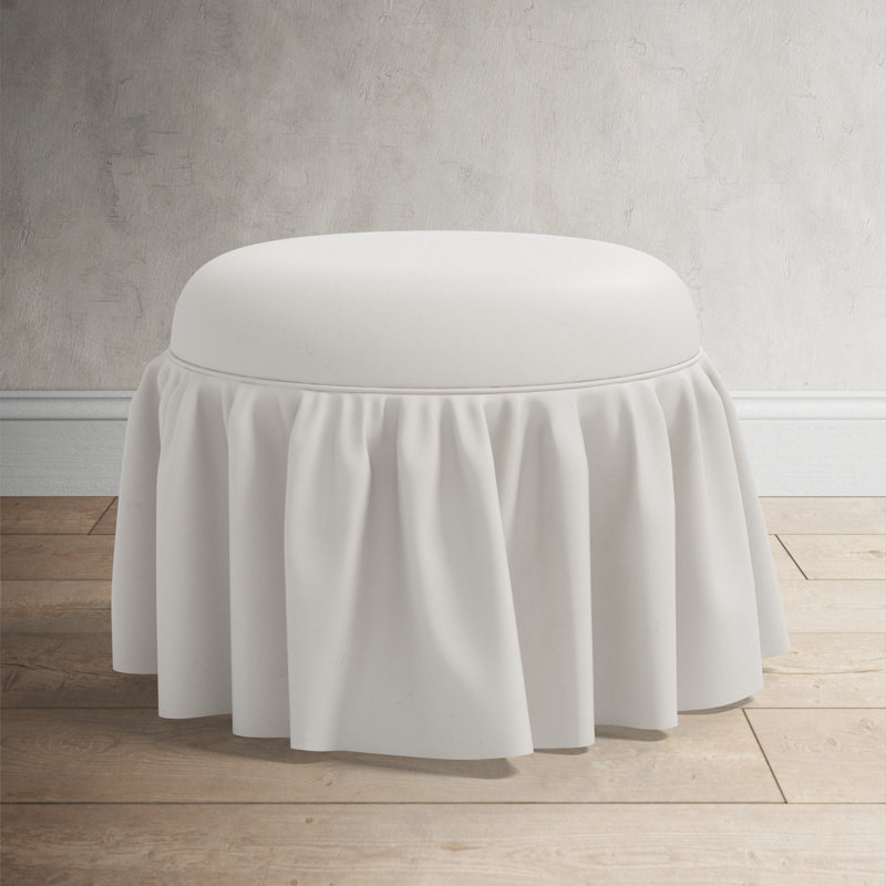 Jebb Upholstered Ottoman, Bella Light Gray Performance Velvet