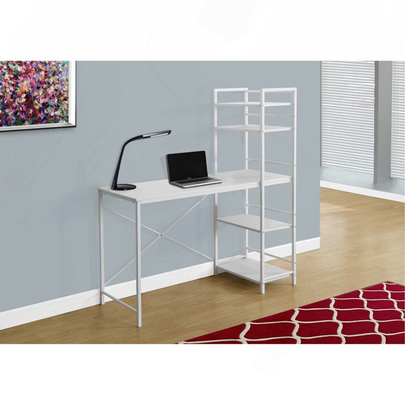 Bureau d'ordinateur, bureau personnel, ordinateur portable, tablettes de rangement, L 48 po, travail, stratifié, stratifié, contemporain