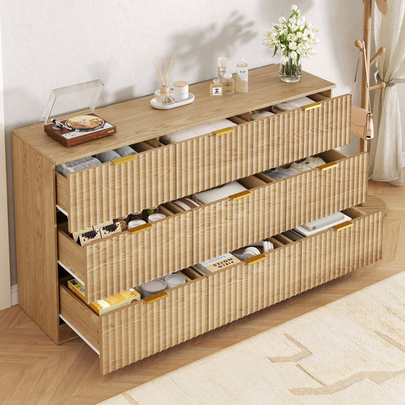 Commode 9 tiroirs Ishiro, Natural
