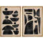 «Brown Mid-Century Polygon», 2 pièces-98554651-98554652