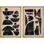 «Brown Mid-Century Polygon», 2 pièces-98554651-98554654