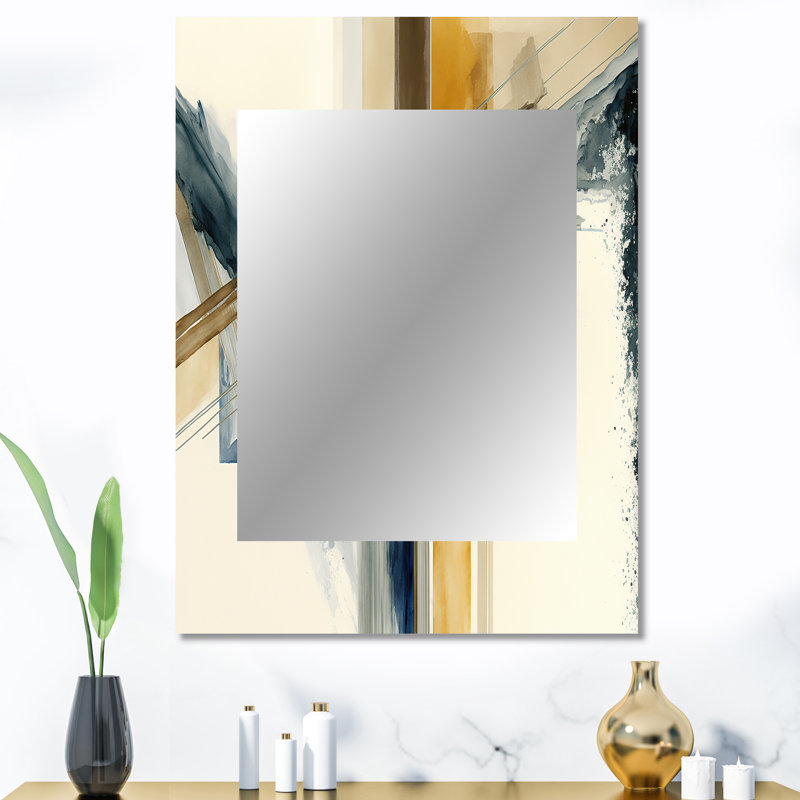 Modern Modern Watercolor Abstract II - miroir mural spirales abstraites, miroir décoratif moderne, impression d'art en métal