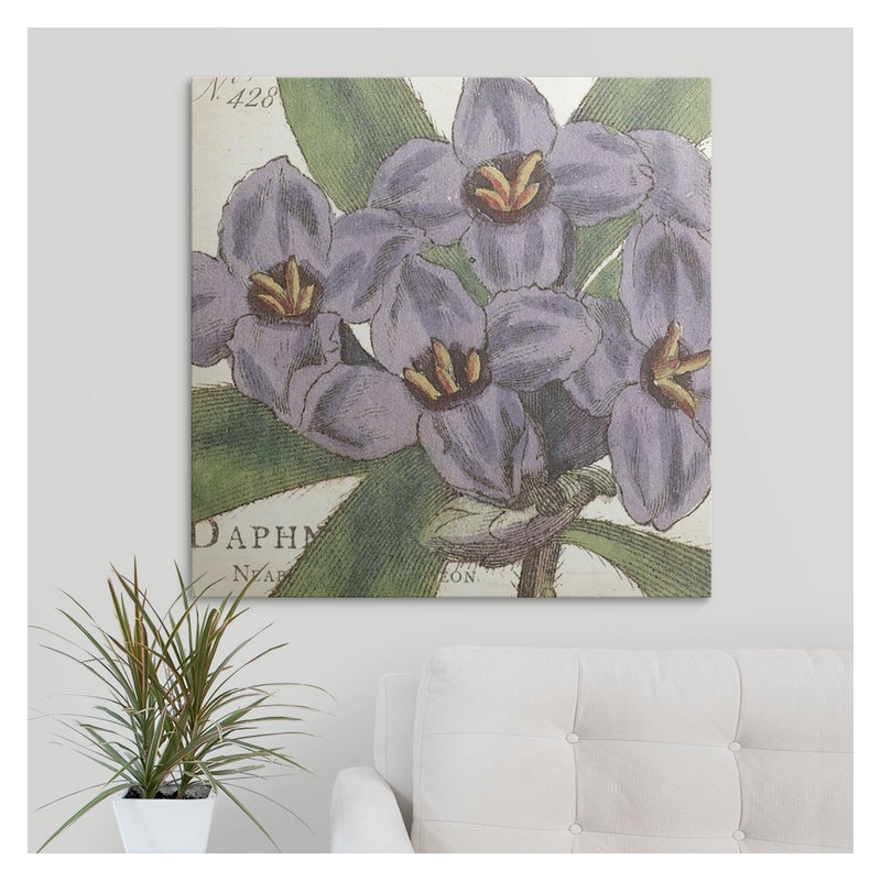 « purple floral », impression, H 35 po x l 35 po x P 1,5 po, Toile
