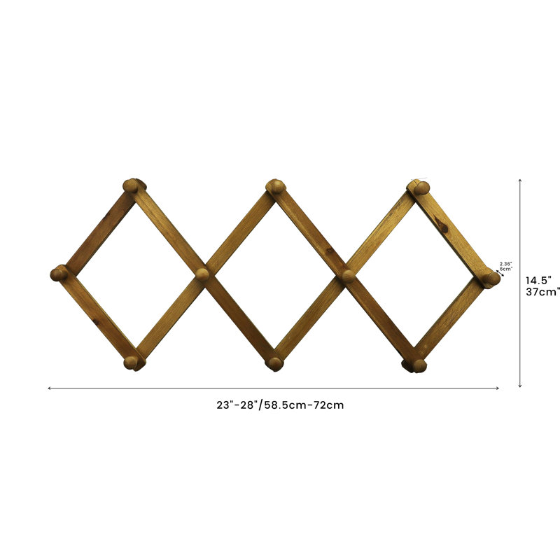 Solid Wood 10 - Hook Wall Mounted Coat Rack